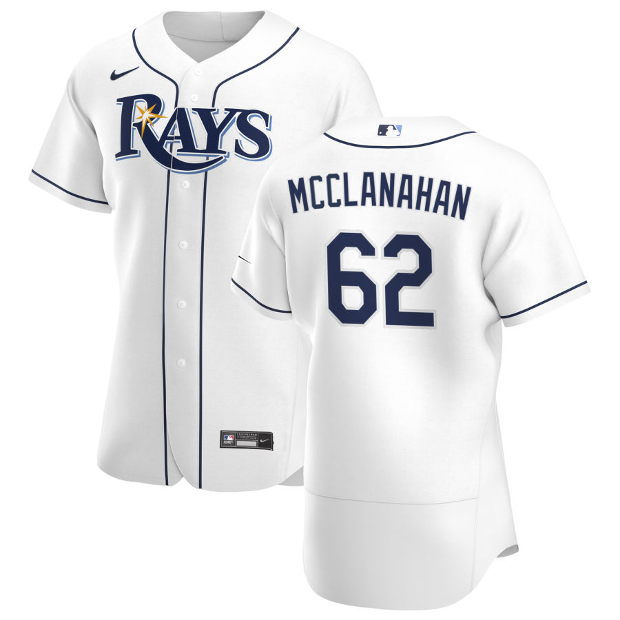 Tampa Bay Rays 62 Shane McClanahan Men Nike White Home 2020 Authentic Player MLB Jersey